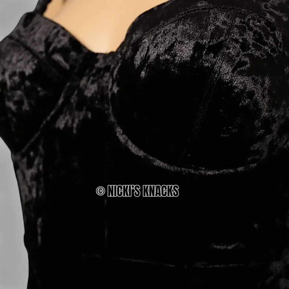 Guess Gianna Black Velvet Mini Dress Sleeveless Bodycon Party Outfit Size XS - Picture 5 of 13